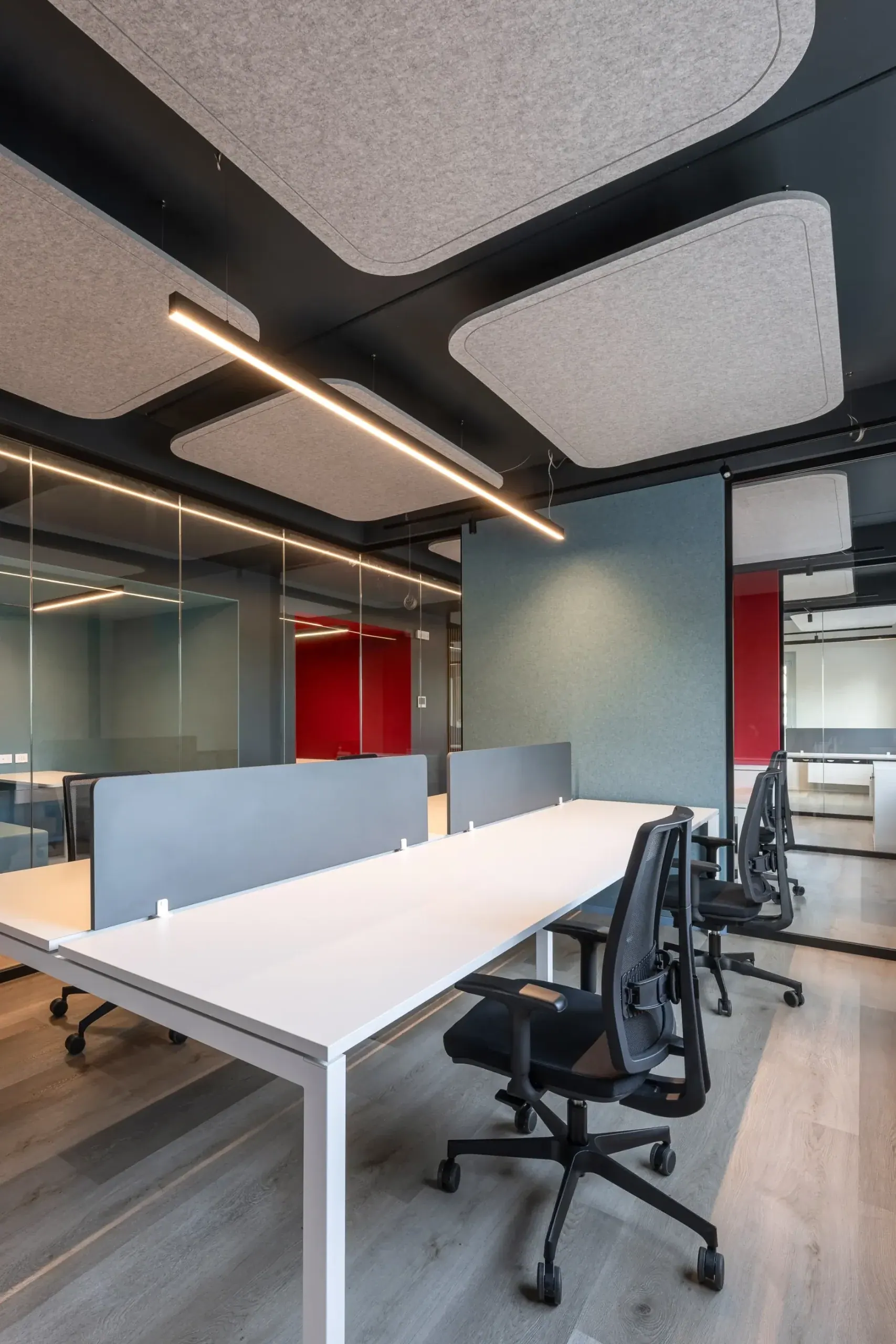 Ceiling panels and table divider